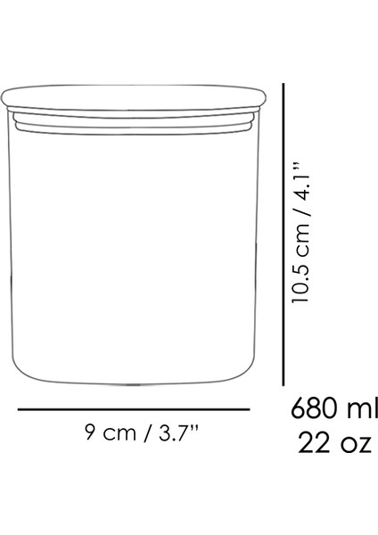 9'lu Bambu Kapak Cam Saklama Kabı - Bakliyat Erzak Kavanozu Vakum Kapaklı Cam Kavanoz Seti 680 ml