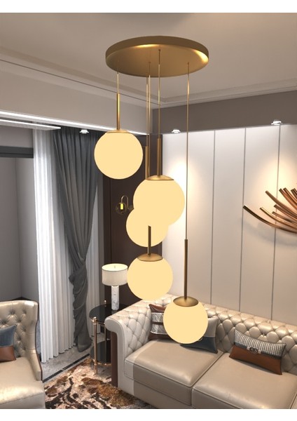 Vega Sarkıt Top Avize Beyaz Renk 5’li Glop Camlı, Eskitme Dayanıklı Kasa Modern Şık Tasarım Avize fiyatları