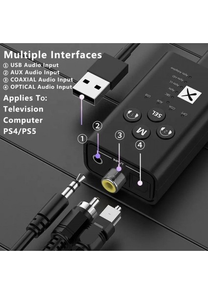 5.2 Bluetooth Ses Alıcısı Pc Için Fiber Koaksiyel Aux Çıkışlı Dijital Dönüştürücü indirimleri