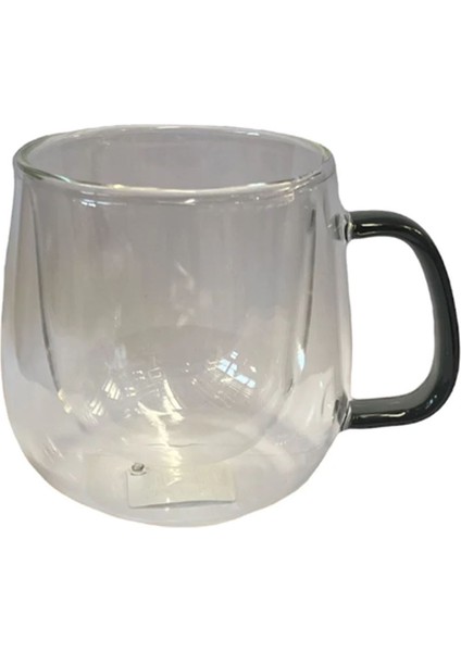 Çift Cidarlı Cam Kupa Gri Renk