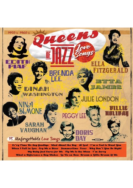 Yonca Queens Of Jazz - Love Songs (Plak) Edith Piaf - Dinah Washington - Nina Simone - Sarah Vaughan - Branda Lee - Peggy Lee - Doris Day - Ella Fitzgerald - Etta James - Julie London - Billie Holiday