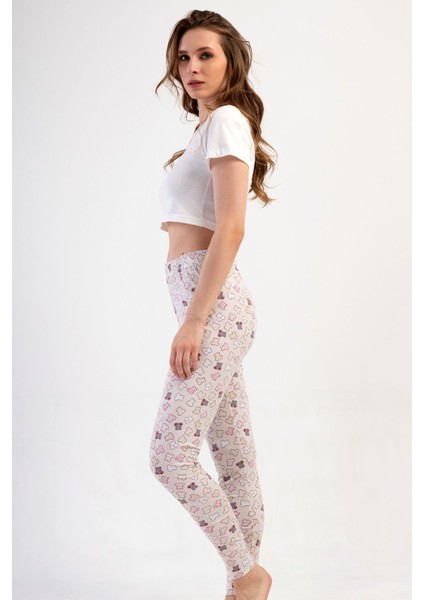 Pamuklu Kadın Tek Alt Tayt Pijama , 411005