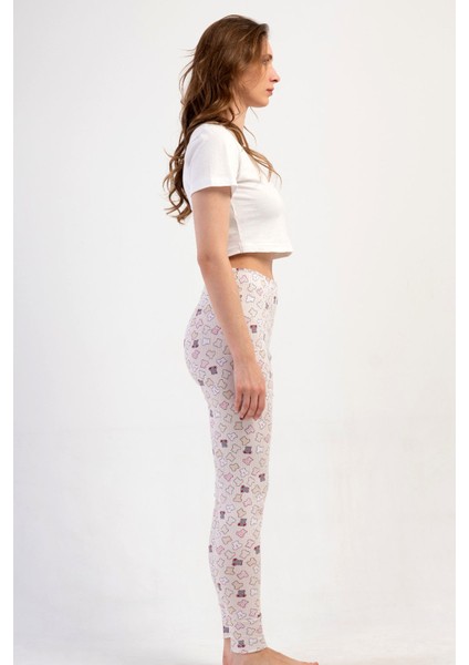 Pamuklu Kadın Tek Alt Tayt Pijama , 411005