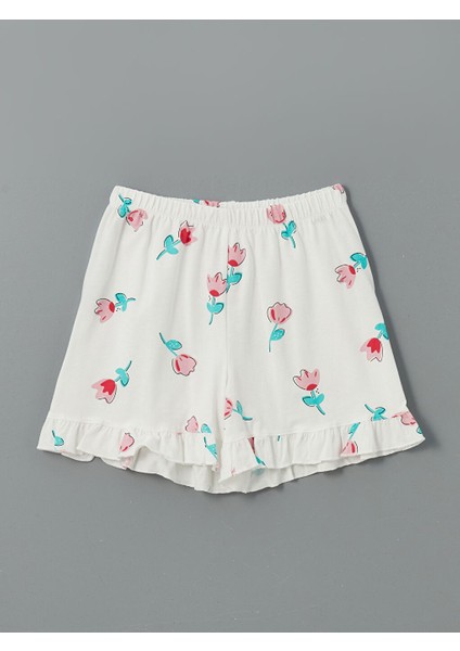 Yeni Sezon Bisiklet Yaka Cicekli Kiz Cocuk Sortlu Pijama Takimi - S5FL08Z4 fırsatları