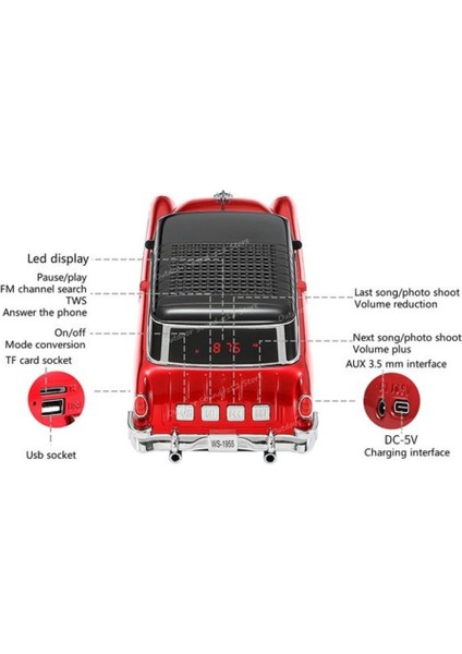 Klasik Araba Bluetooth USB Sd Kart Aux Radyo Mp3 Player Hoparlör fiyatları