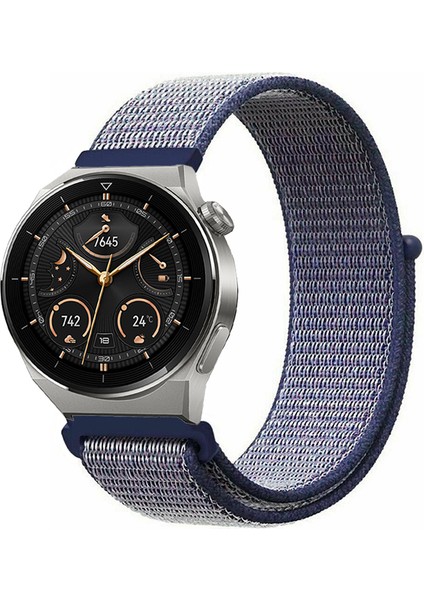 Huawei Watch Gt3 Pro 46MM Uyumlu Kordon Kumaş Desenli Cırt Cırtlı Spor Kayış
