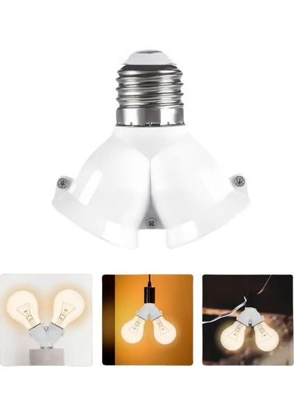 E27 Duy Çoğaltıcı Ampul LED Taban 2 x E27 Dönüştürücü