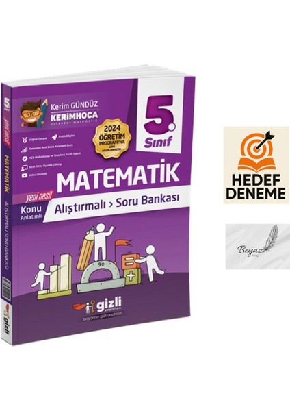 Gizli 5.sınıf Alıştırmalı Matematik Soru Bankası Hedef Deneme