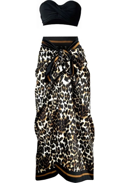 Stella-Leopar Desen Pareo Iç Göstermeyen Parlak KUMAŞ-95CM*145CM fiyatları