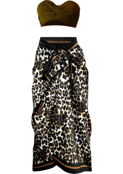 Stella-Leopar Desen Pareo Iç Göstermeyen Parlak KUMAŞ-95CM*145CM modelleri