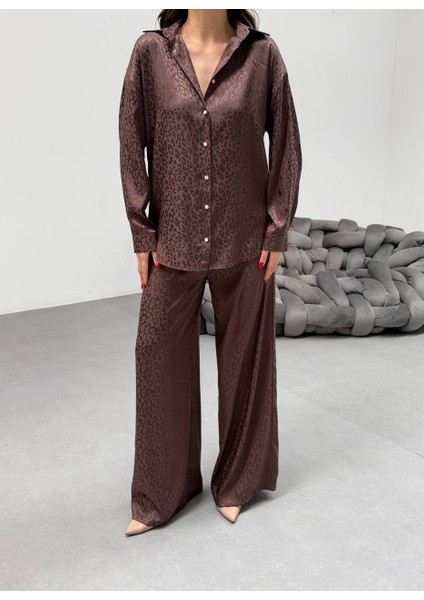 Bohem Esintilerle Şıklık Jakarlı Oversize Gömlek & Pantolon Takım fiyatları