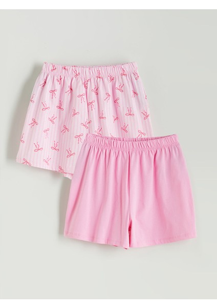 Yeni Sezon Beli Lastikli Kiz Cocuk Pijama Sort 2'li - S5MQ17Z4