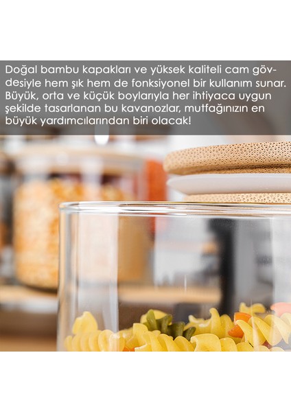 12'li Bambu Kapak Cam Saklama Kabı - Bakliyat Erzak Kavanozu Vakum Kapaklı Cam Kavanoz Seti 680 ml indirimleri