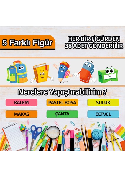 Okul Etiketi Kişiye Özel Kalem Defter Etiketi 190 Adet fiyatları