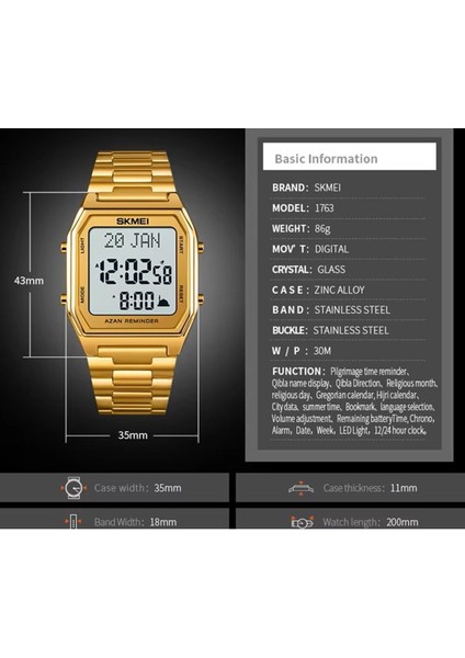Skmei 1763 Dijital Kol Saati modelleri