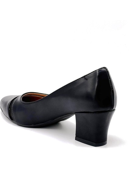 Papatya Kısa Topuklu Kadın Ayakkabı Siyah modelleri
