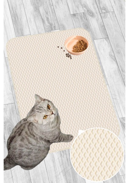 Su Geçirmez Kedi ve Köpek Mama ve Tuvalet Paspası 50X80 Cm, Krem fiyatları