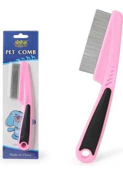 Pet Hayvan Bakım Tarak Kedi Köpek Paslanmaz Çelik Iğne Tımarlama Boyu Bitlerini Kaldırın Yakın Tooth Grad Combolor: Pembe (Yurt Dışından)