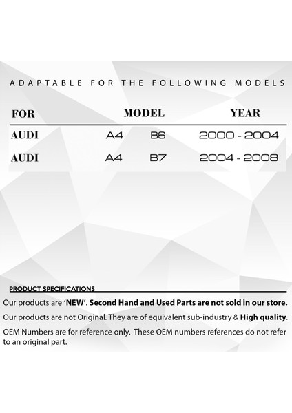 Audi A4 B6/B7 için Sağ Cam Kriko Klipsi