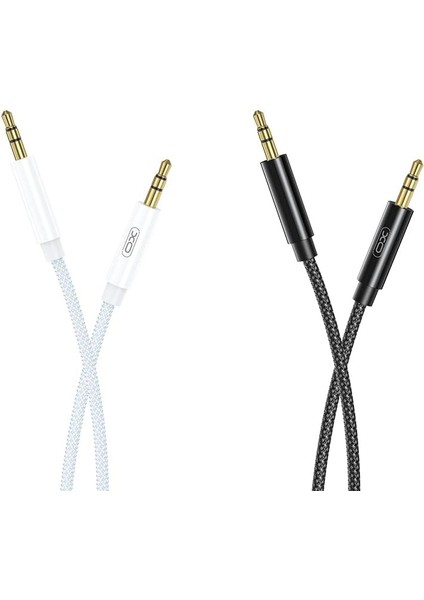 3.5mm Aux Ses Kablosu R211C, 1 Metre Örgü Kaplama, Araba ve Kulaklık Uyumlu, Hd Ses, Dayanıklı Kablo (Siyah) modelleri