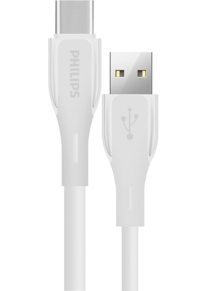 DLC4001A Usb-C Şarj ve Data Kablosu, Hızlı Şarj, 3A Yüksek Akım, 1 Metre, Dayanıklı Slikon Kablo (Beyaz)