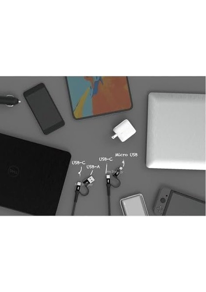 Type-C Kablosu Adaptör USB Çoklayıcı Micro USB Type-C Kablo Hızlı Şarj ve Data Aktarım Destekli Siyah fiyatları
