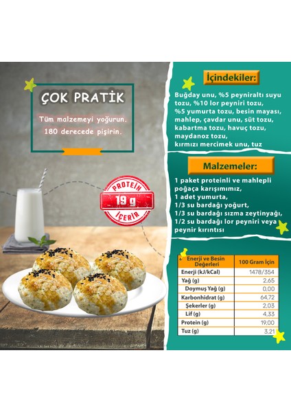 Yumurtalı ve Peynirli Poğaça Karışımı (242 Gram)