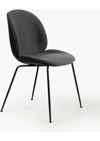 Beetle Kadife Sandalye - Zeytin Yeşili, Ahşap Oturaklı