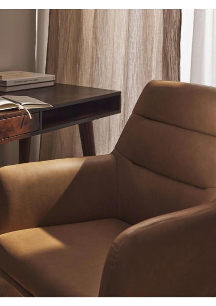 Benson Ofis Sandalyesi: Kolçaklı, Ayarlanabilir, Koyu Gri