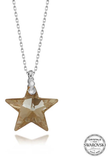 Swarovski Crystal Taşlı Yıldız Gümüş Kadın Kolye