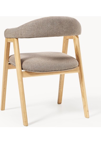 Nik Kollu Sandalye - 35.000 Martindale Kumaş, Yağlı Meşe Gövde, Ergonomik Tasarım