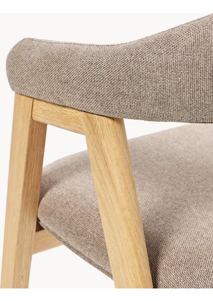 Nik Kollu Sandalye - 35.000 Martindale Kumaş, Yağlı Meşe Gövde, Ergonomik Tasarım