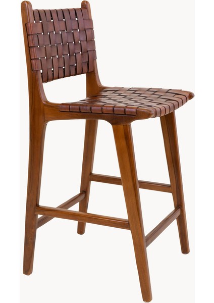 Perugia Teak Ağacı Hasır Tezgah Taburesi: Kahverengi, Akdeniz Esintisi modelleri