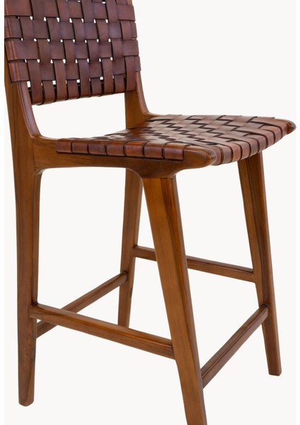 Perugia Teak Ağacı Hasır Tezgah Taburesi: Kahverengi, Akdeniz Esintisi fırsatları