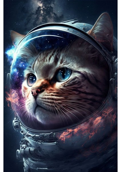 Astronot Kedi Kanvas Tablo Ev Duvar Salon Ofis Dükkan Hediyelik Dekarasyon Süsü fiyatları