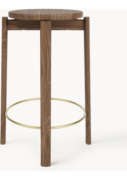 Passage Ceviz Oturma Taburesi - Ayak Halkalı, Lüks Tasarım