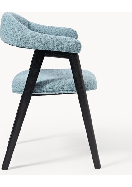 Nik Kollu Sandalye – Koyu Meşe Gövde, Yumuşak Off White Döşeme, Dinamik ve Modern Tasarım indirimleri