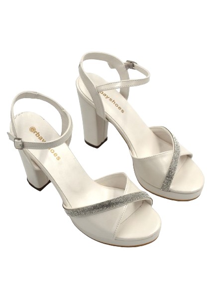 Prego (Erbay) Taş Biye Detaylı Topuklu Kadın Platform Ayakkabı Sedef modelleri