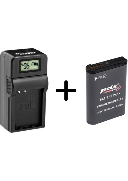 ,Nikon ile uyumlu En-El23 Fotoğraf Makinesi Bataryası Ve Şarj Cihazı.