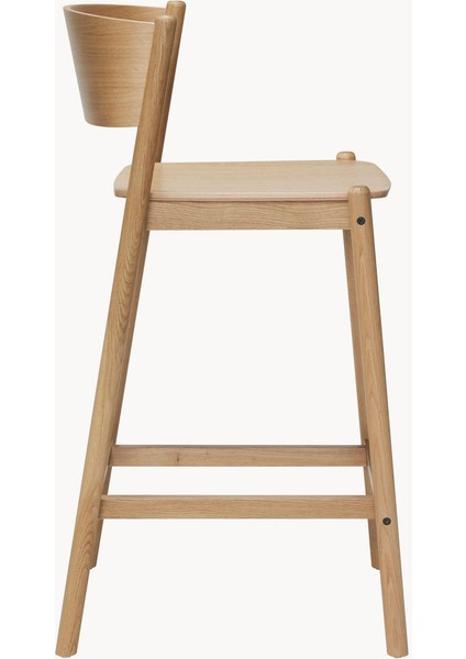 Oblique Bar Taburesi - Meşe Kaplama, Kavisli Sırtlı, Zamansız Tasarım fırsatları