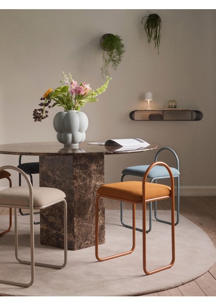 Angui Bukle Sandalye – Gri Mavi, Geri Dönüştürülmüş Kumaş