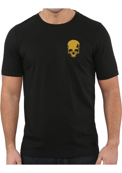 Alfa Kurukafa Skull Göğüs Logo Baskılı tişört