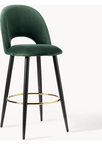 Rachel Kadife Bar Taburesi: Açık Gri, Retro Tarz, 100 cm Bar Tezgahları Için Ideal