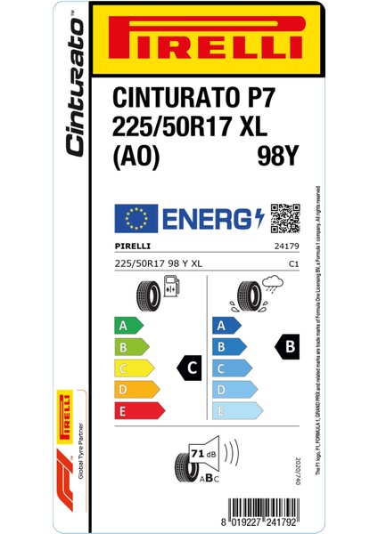 225/50 R17 98Y Xl Ao Cint P7 Oto Yaz Lastiği (Üretim Yılı:2024) fiyatları
