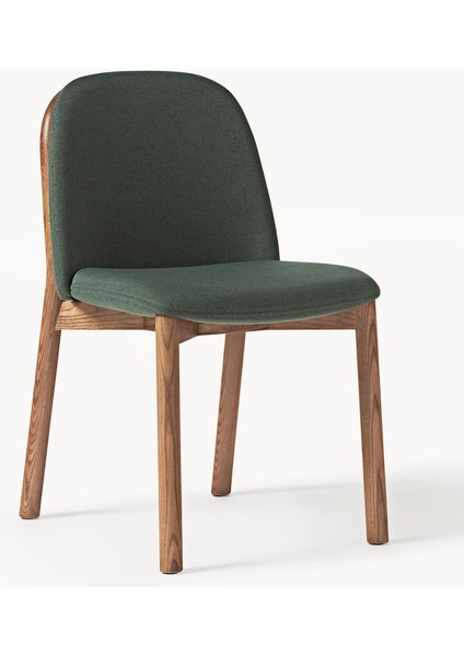 Julie Koyu Yeşil Döşemeli Dişbudak Ahşap Sandalye