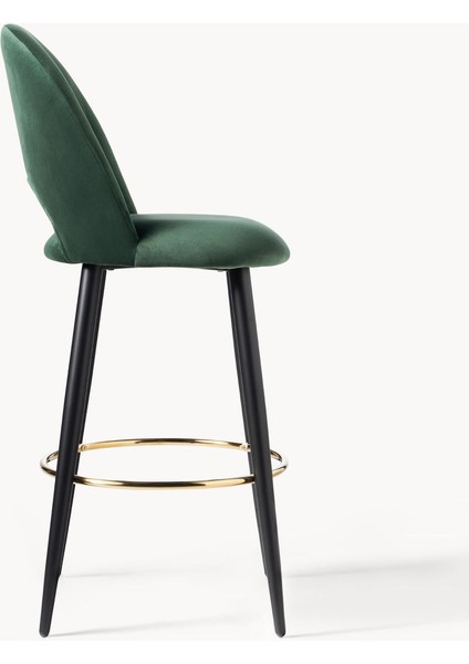 Rachel Kadife Bar Taburesi: Açık Gri, Retro Tarz, 100 cm Bar Tezgahları Için Ideal