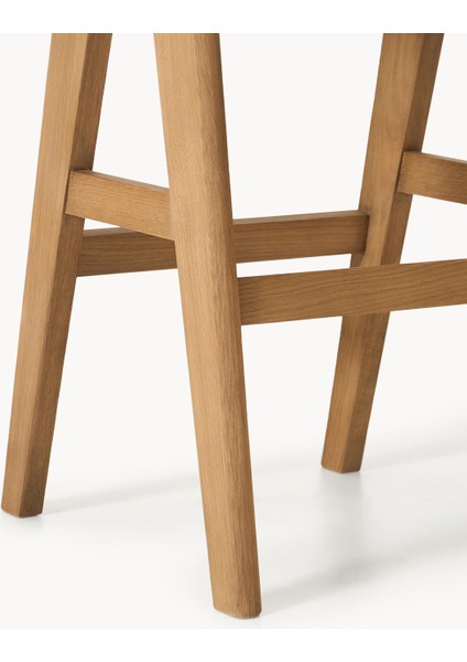 Sissi Viyana Hasır Bar Taburesi – Açık Ahşap Iskelet, Bej Oturak