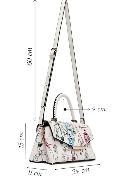 Kadın Krem Uzun Askılı Baskılı Kol Çantası 25SBD252426 fiyatları