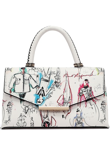 Kadın Krem Uzun Askılı Baskılı Kol Çantası 25SBD252426 modelleri