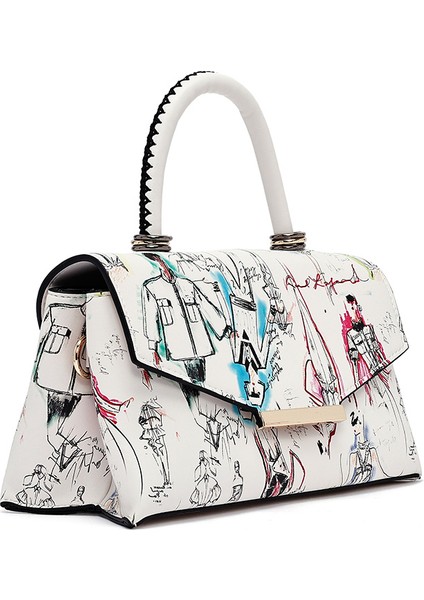 Kadın Krem Uzun Askılı Baskılı Kol Çantası 25SBD252426 indirimleri